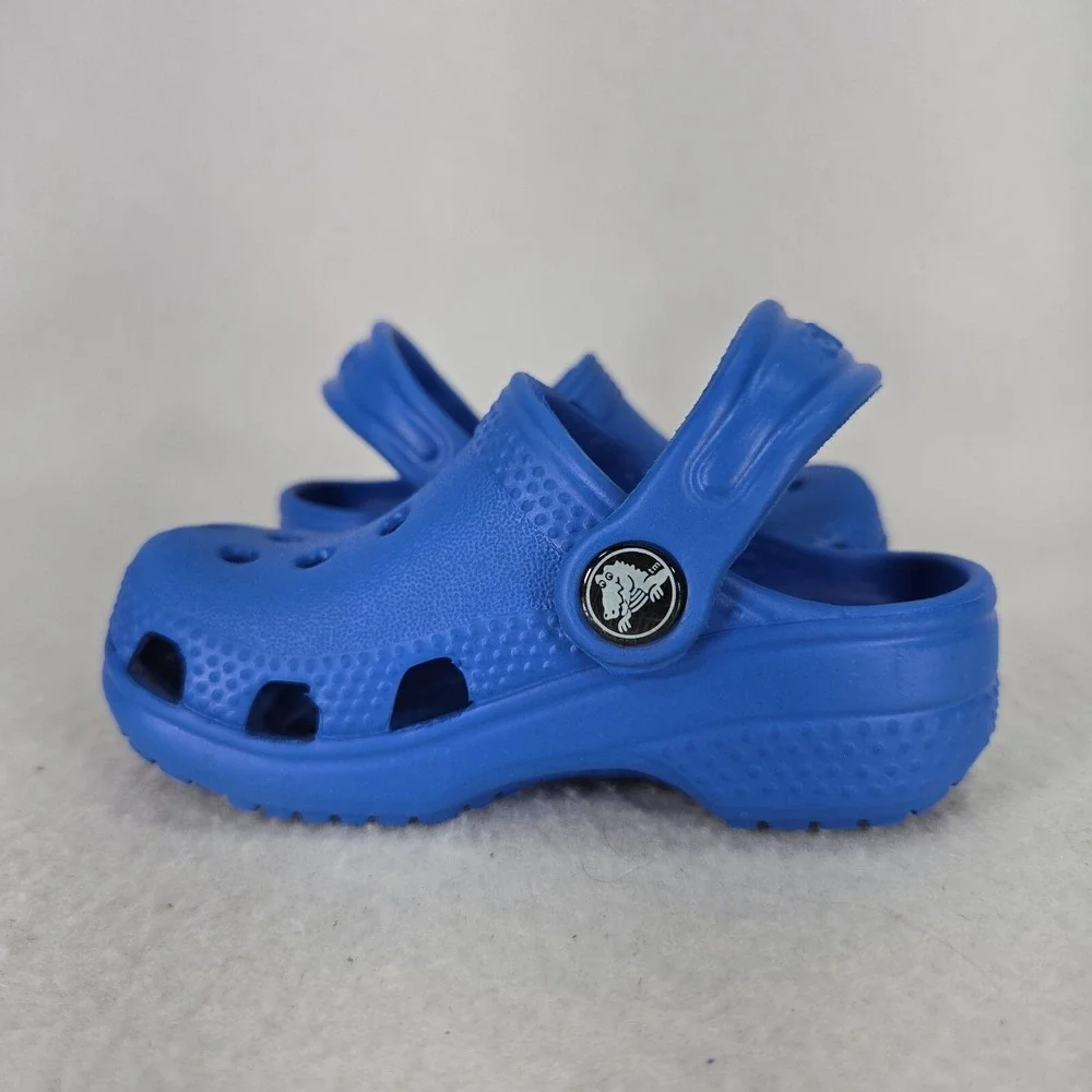 Crocs Clogs Kids‎ 2 3 Blue Vented Water Shoes Childrens Breathable 204536